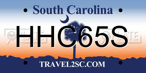 HHC65S South Carolina License Plate