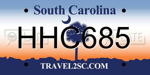 HHC685 South Carolina License Plate