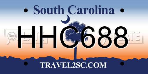 HHC688 South Carolina License Plate