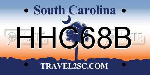 HHC68B South Carolina License Plate