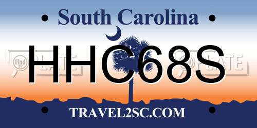 HHC68S South Carolina License Plate