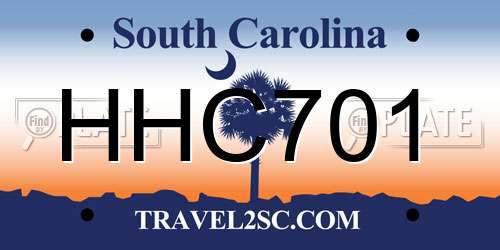 HHC701 South Carolina License Plate
