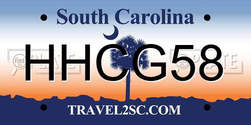 HHCG58 South Carolina License Plate