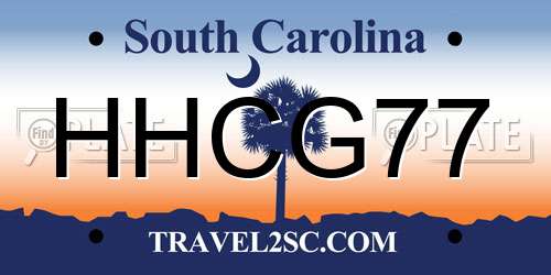 HHCG77 South Carolina License Plate