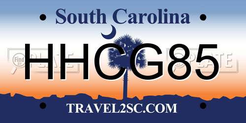 HHCG85 South Carolina License Plate