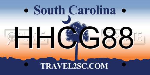 HHCG88 South Carolina License Plate