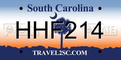 HHF214 South Carolina License Plate