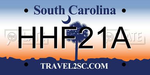 HHF21A South Carolina License Plate