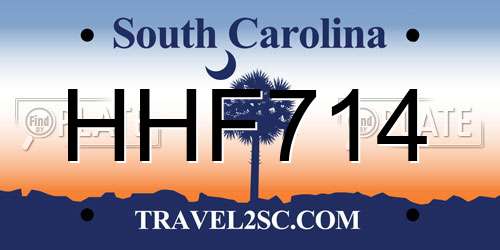 HHF714 South Carolina License Plate
