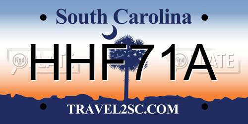 HHF71A South Carolina License Plate