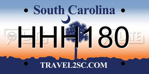 HHH180 South Carolina License Plate