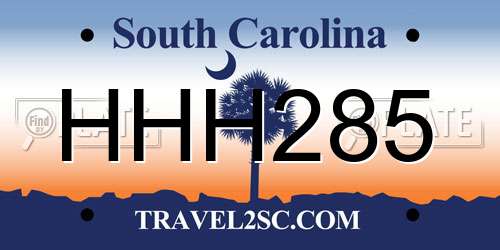 HHH285 South Carolina License Plate