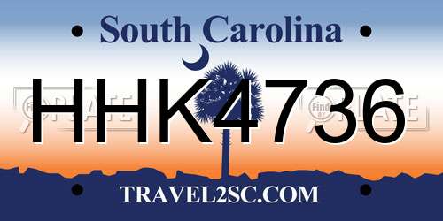 HHK4736 South Carolina License Plate