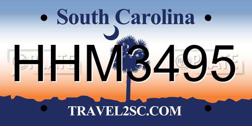HHM3495 South Carolina License Plate