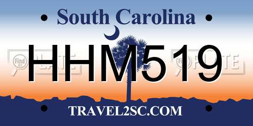 HHM519 South Carolina License Plate