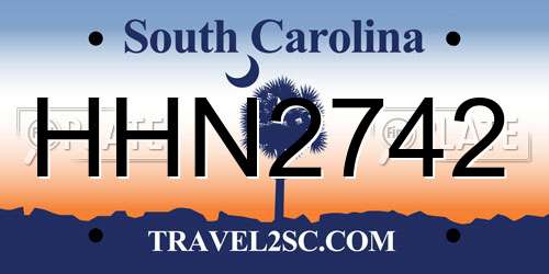 HHN2742 South Carolina License Plate
