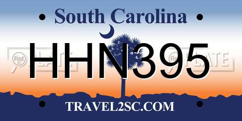 HHN395 South Carolina License Plate