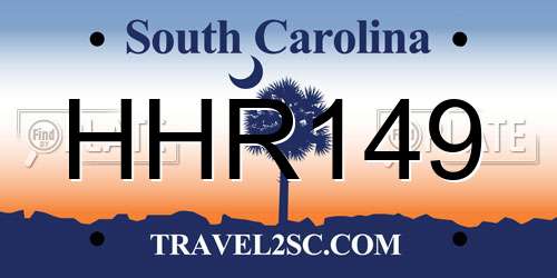 HHR149 South Carolina License Plate