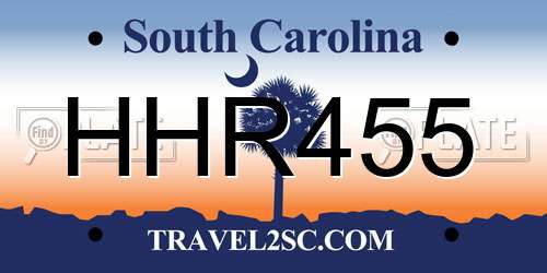 HHR455 South Carolina License Plate