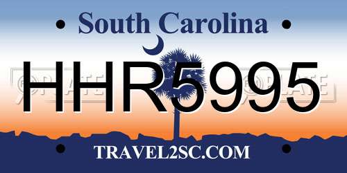 HHR5995 South Carolina License Plate