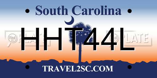 HHT44L South Carolina License Plate