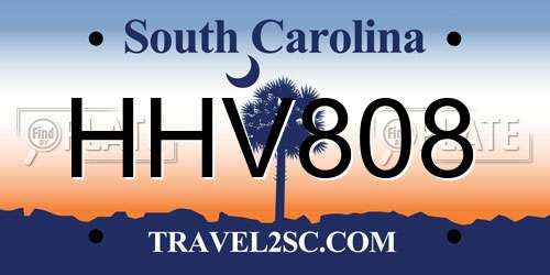 HHV808 South Carolina License Plate