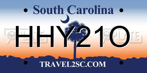 HHY21O South Carolina License Plate