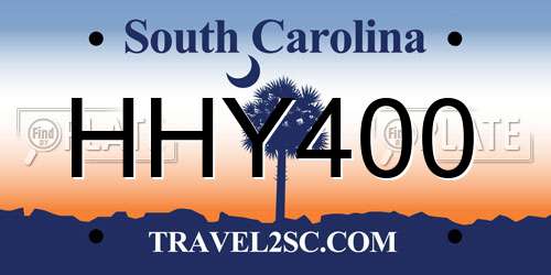 HHY400 South Carolina License Plate