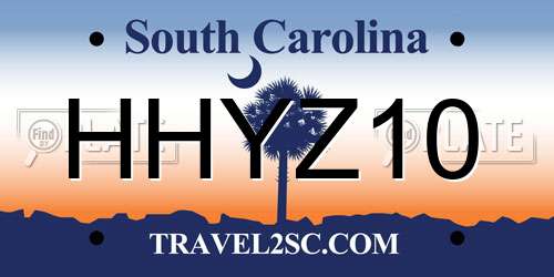 HHYZ10 South Carolina License Plate