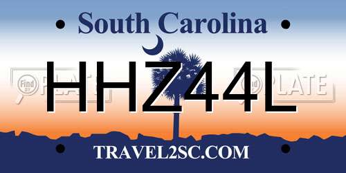HHZ44L South Carolina License Plate