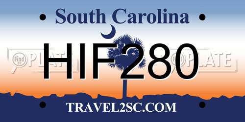 HIF280 South Carolina License Plate