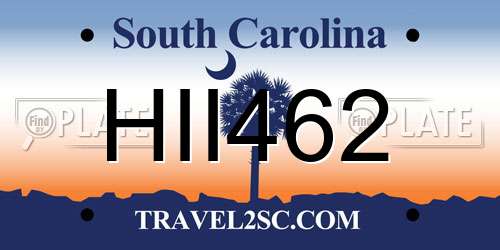 HII462 South Carolina License Plate