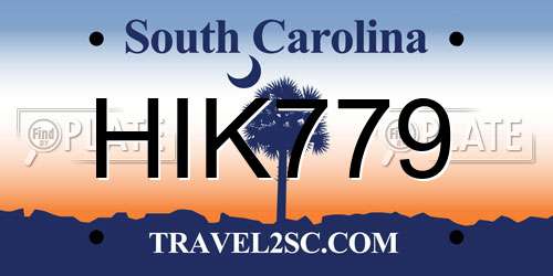 HIK779 South Carolina License Plate