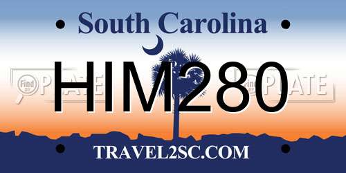 HIM280 South Carolina License Plate