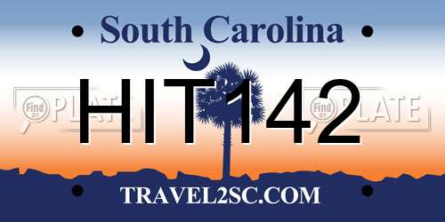 HIT142 South Carolina License Plate
