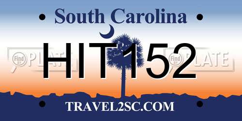 HIT152 South Carolina License Plate