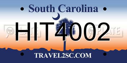 HIT4002 South Carolina License Plate