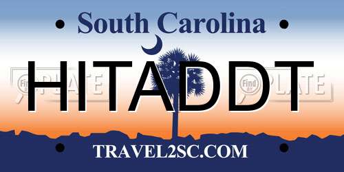 HITADDT South Carolina License Plate