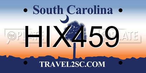 HIX459 South Carolina License Plate
