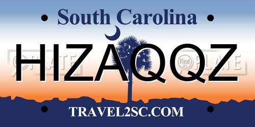 HIZAQQZ South Carolina License Plate