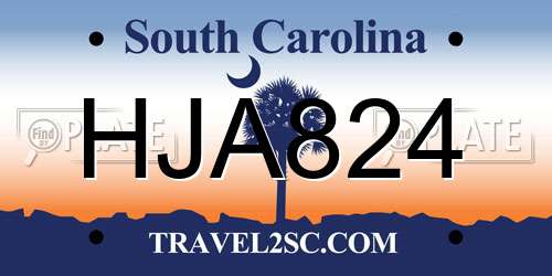 HJA824 South Carolina License Plate