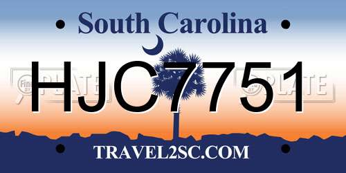 HJC7751 South Carolina License Plate