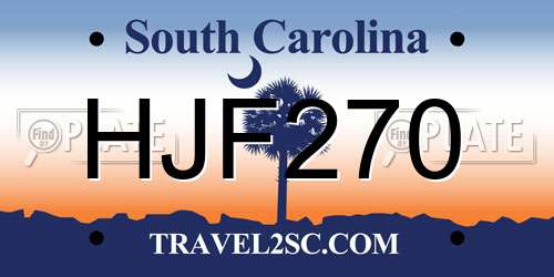 HJF270 South Carolina License Plate