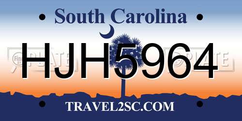 HJH5964 South Carolina License Plate