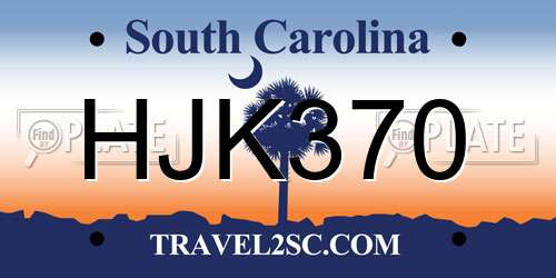 HJK370 South Carolina License Plate