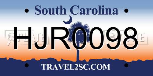 HJR0098 South Carolina License Plate