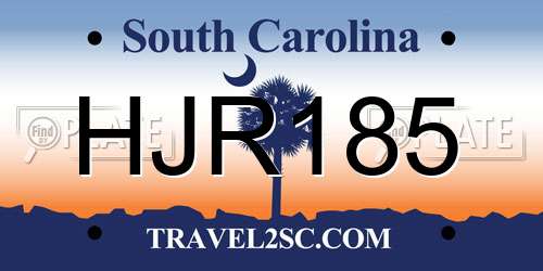 HJR185 South Carolina License Plate