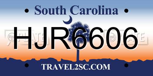 HJR6606 South Carolina License Plate
