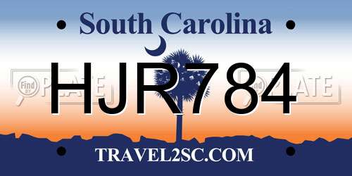 HJR784 South Carolina License Plate