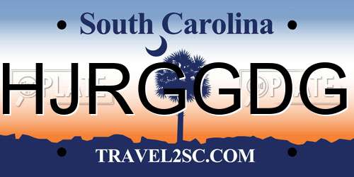 HJRGGDG South Carolina License Plate